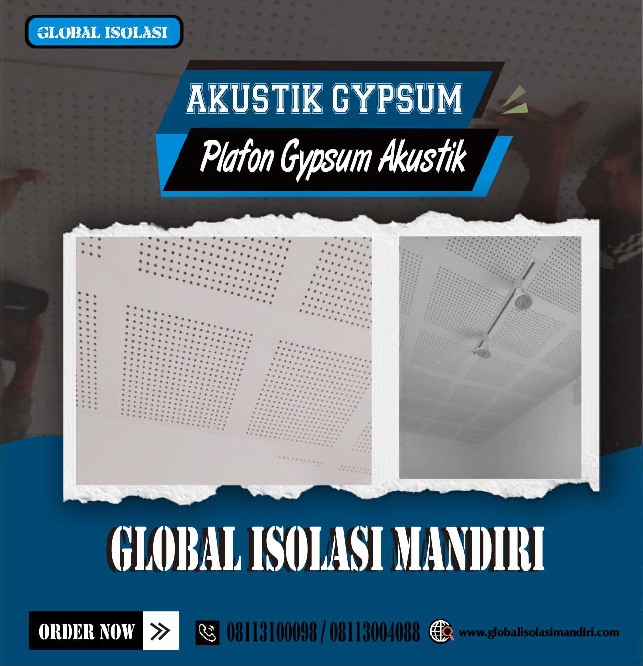 Distributor Gypsum Akustik & Rockwool Peredam Murah 2024 